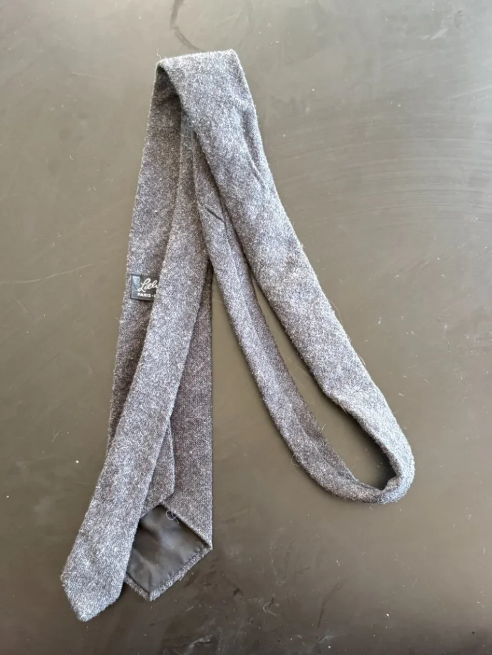 Vintage Wool Gray LILLY DACHE MEN'S Necktie 1950's Paris Rome LA